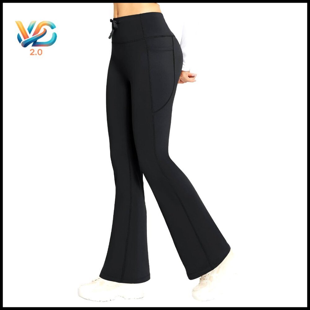 Fleece Lined Bootcut Flare Leggings Thermal Winter Yoga Hiking Pants‎ with